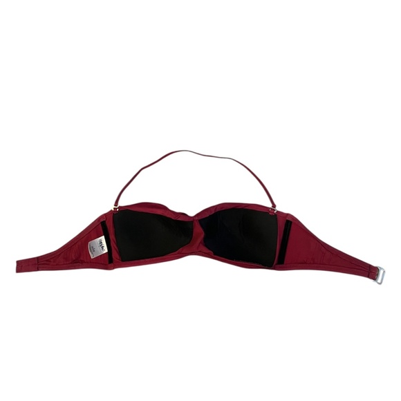 Burgundy Bandeau Bikini Top with Removable Strap | Small - Picture 2 of 8